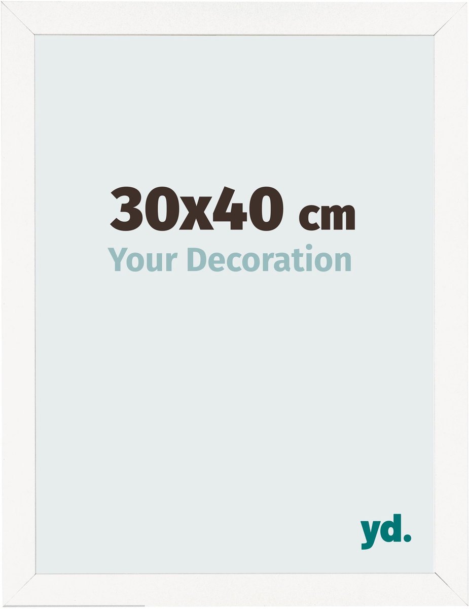 Your Decoration - Fotolijst 30x40 cm - MDF - Wit Hoogglans - Bologna