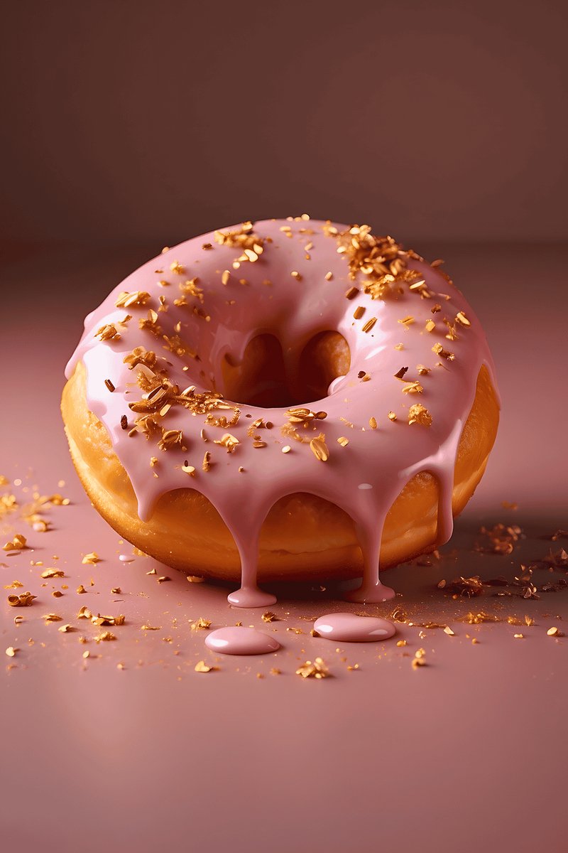 Donut Poster - Donut Art - Donut met Glazuur - Keuken - posters - formaat 70x100cm - Aesthetic - Wanddecoratie - Moderne Kunst - Aesthetic room decor - L1583MT