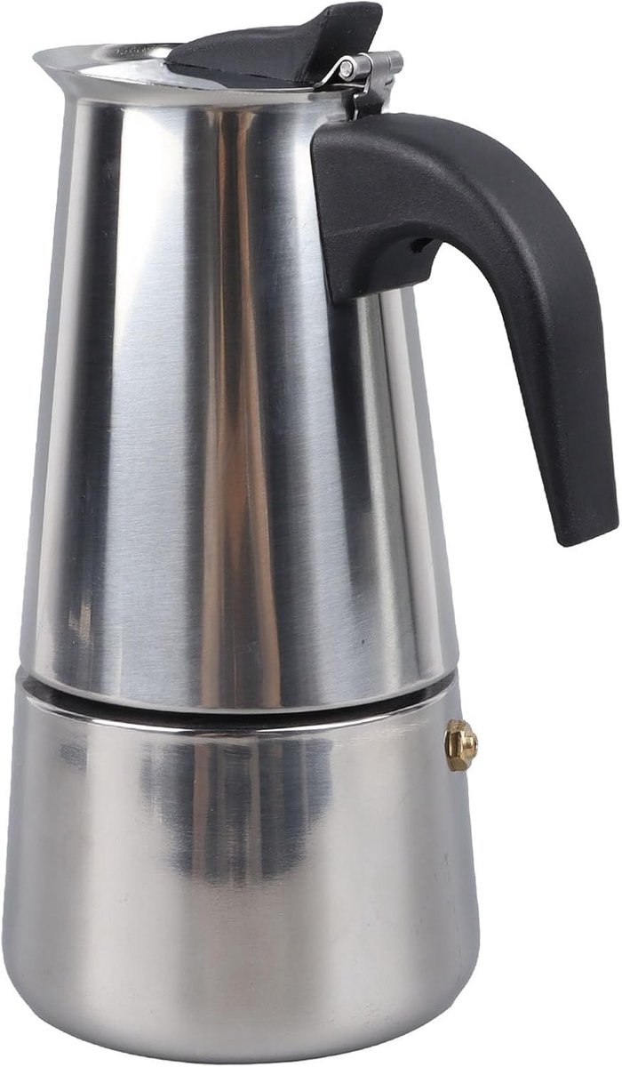 Inductie Espresso Maker 300ml van RVS, Moka Pot voor Thuis, Kantoor en Kamperen, Makkelijk Schoon te Maken en Duurzaam