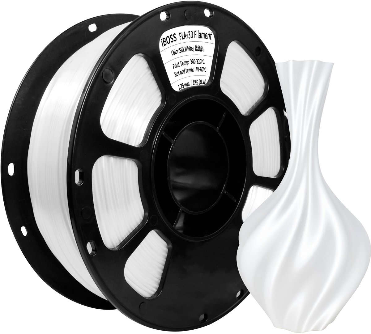 PLA Plus (PLA+) Shiny Silk 3D Printer Filament 1,75 mm Silk PLA + 1,75 Dimension Nauwkeurigheid +/- 0,02 mm, 1kg spoel - ShopVlot