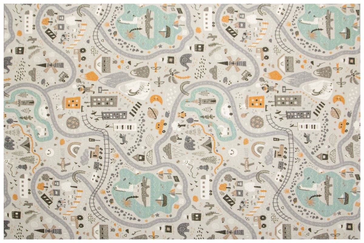 Pastel Kinderkleed Stadje 100x150 cm - Scandinavische stijl