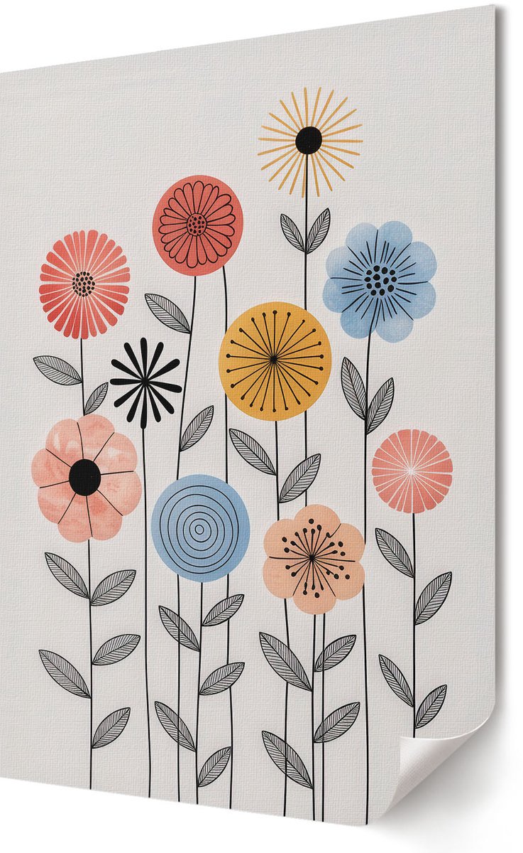 Coloray Canvas Poster Polycanvas - Bomen In De Winter, Zwart-wit - A3 - Zwart Patroon - Rechthoek - Decoratieve poster - Kantoor - Popcultuur