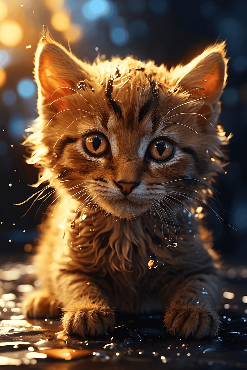 Zonlicht Poster - Kitten - Dieren - Schattige - Natuur - Kunst - posters - formaat 30x40cm - Wanddecoratie - XS2697MT