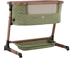 Qute Q-wiggle electric Co-Sleeper green - walnut
