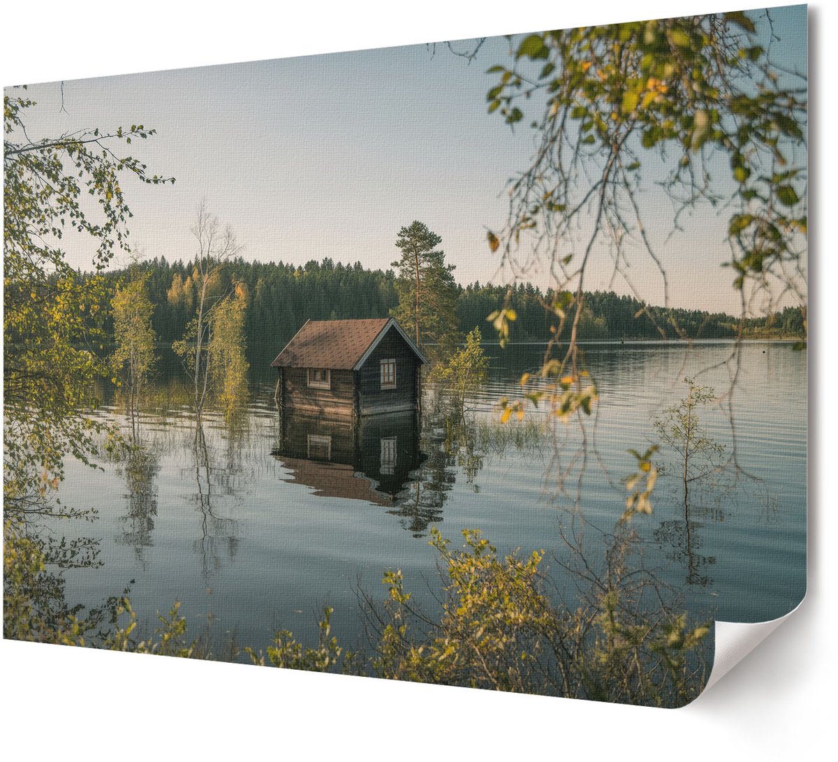 Coloray Polycanvas Wandposter - Mistig Landschap, Fotografie - A4 - Grijs Decoratie - Rechthoek - Wandkunstwerk - Woonkamer, Slaapkamer, Kantoor - Minimalist
