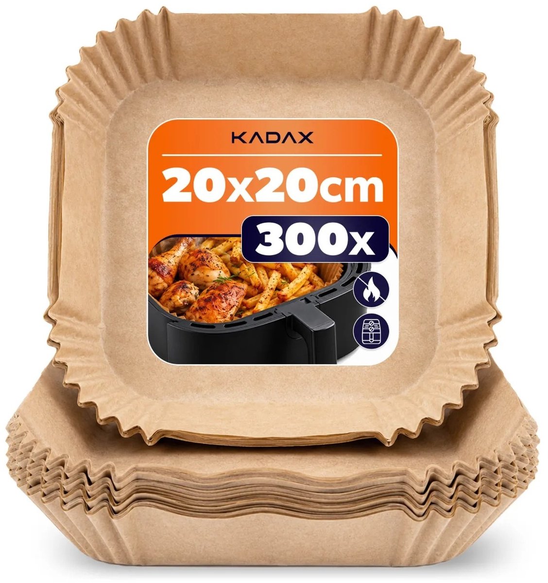 Veya Airfryer Bakpapier - Airfryer bakpapier vierkant - Airfryer accessoires - 20 x 20 cm - 300 stuks - tot 220°C - Vetvrij