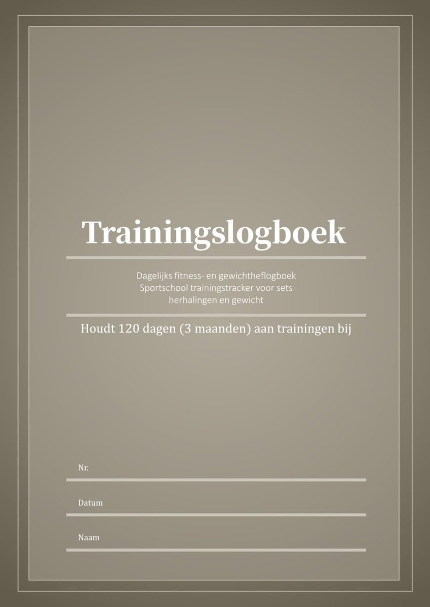 Trainingslogboek Dagelijks fitness- en gewichtheflogboek, Sportschool trainingstracker voor sets, herhalingen en - ShopVlot