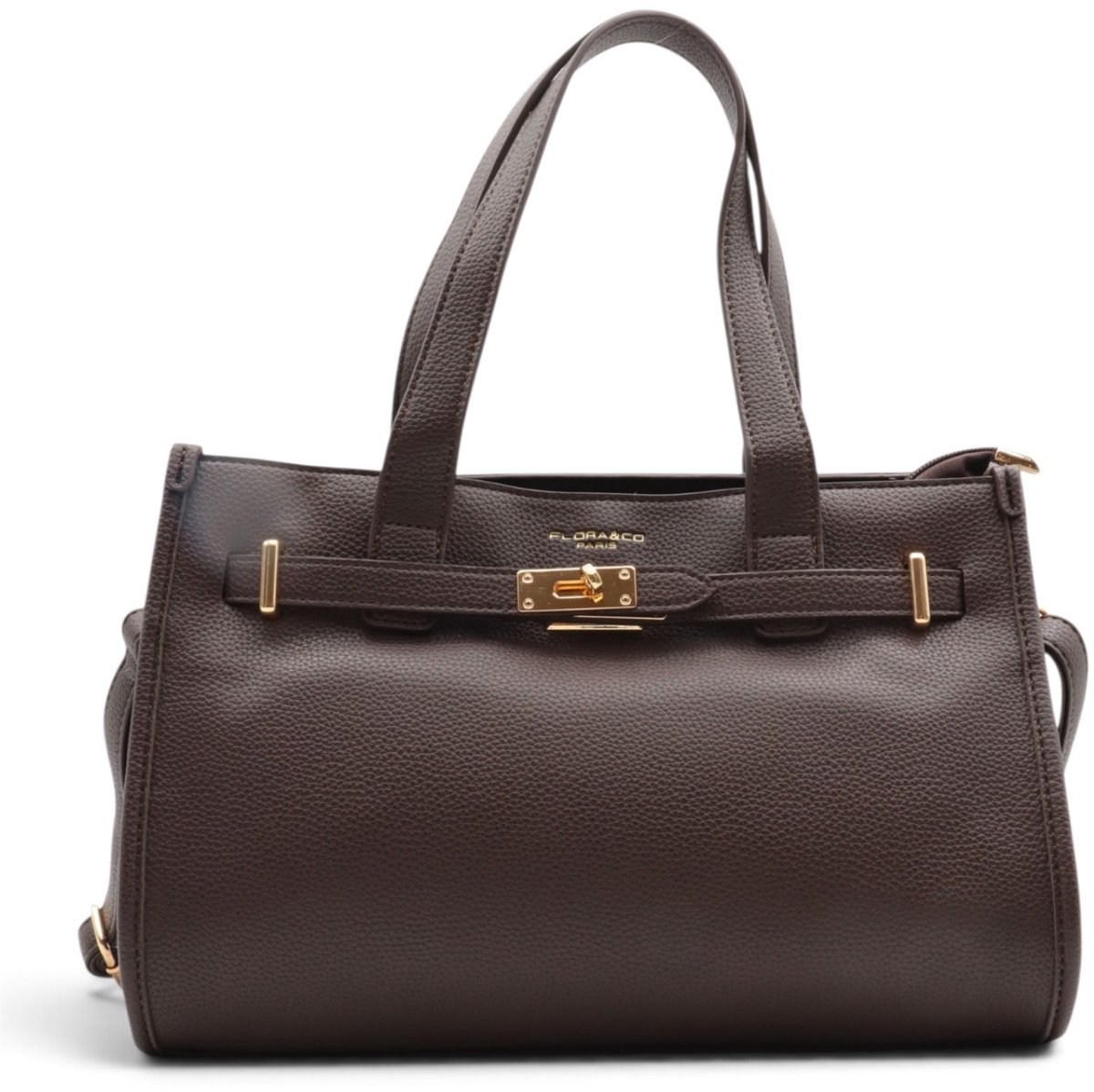 Flora&Co - CHANTAL - zacht kunstleer - handtas/dames tas - met lange instelbare draagriem - chocolat/bruin