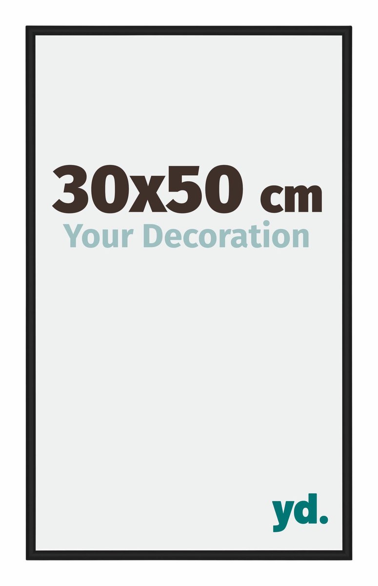 yd. Your Decoration - Fotolijst 30x50 cm - Aluminium - Zwart Hoogglans - Miami