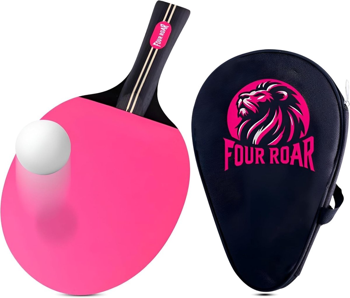 Tafeltennisbatje - Roze - 7 Lagen - Ergonomisch en Lichtgewicht - Voor Spelers van Alle Niveaus