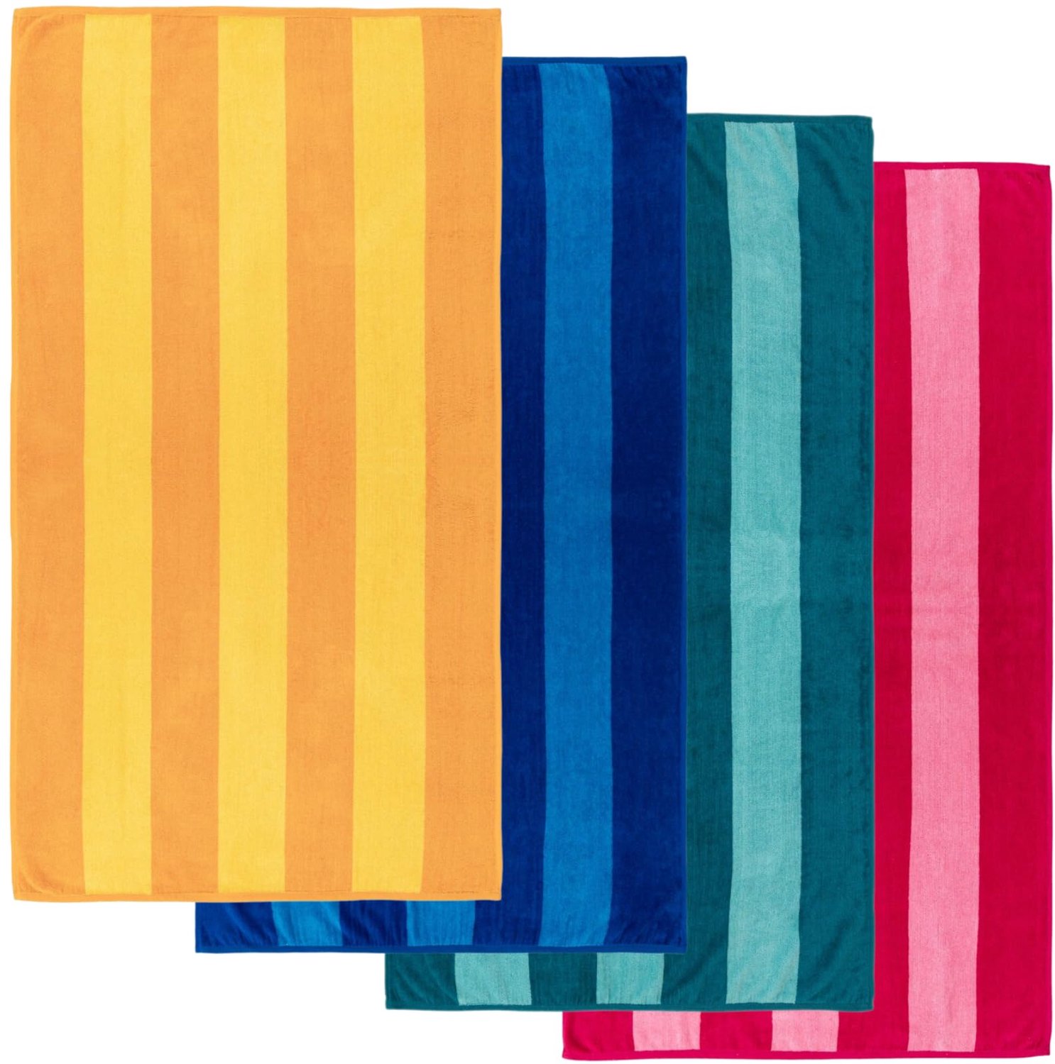 Grote Strandlakens Set van 4 - 86 x 155 cm - Cabana Strepen - 70% Katoen / 30% Polyester