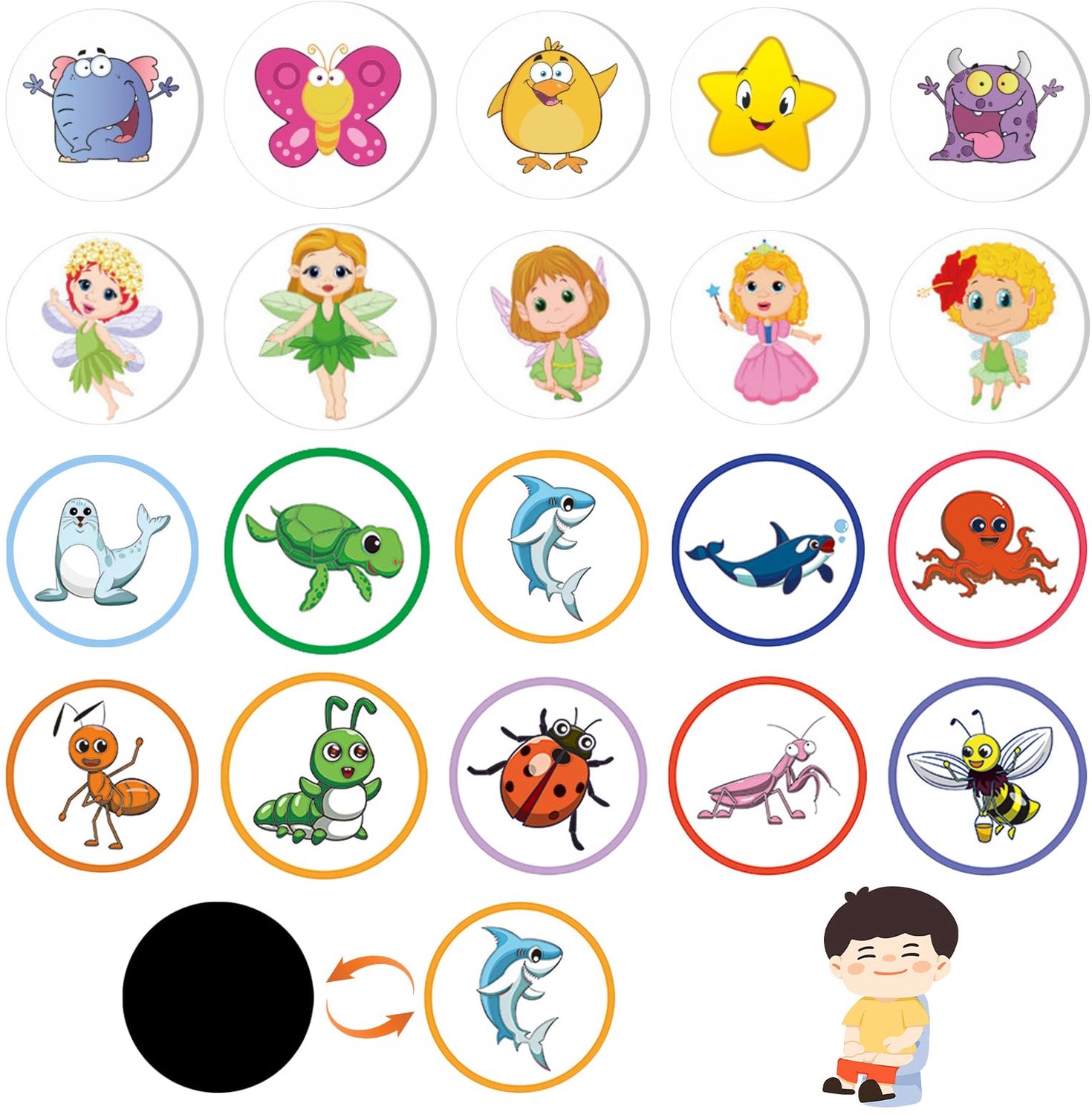 Set van 20 Potty Training Stickers voor Toilettraining