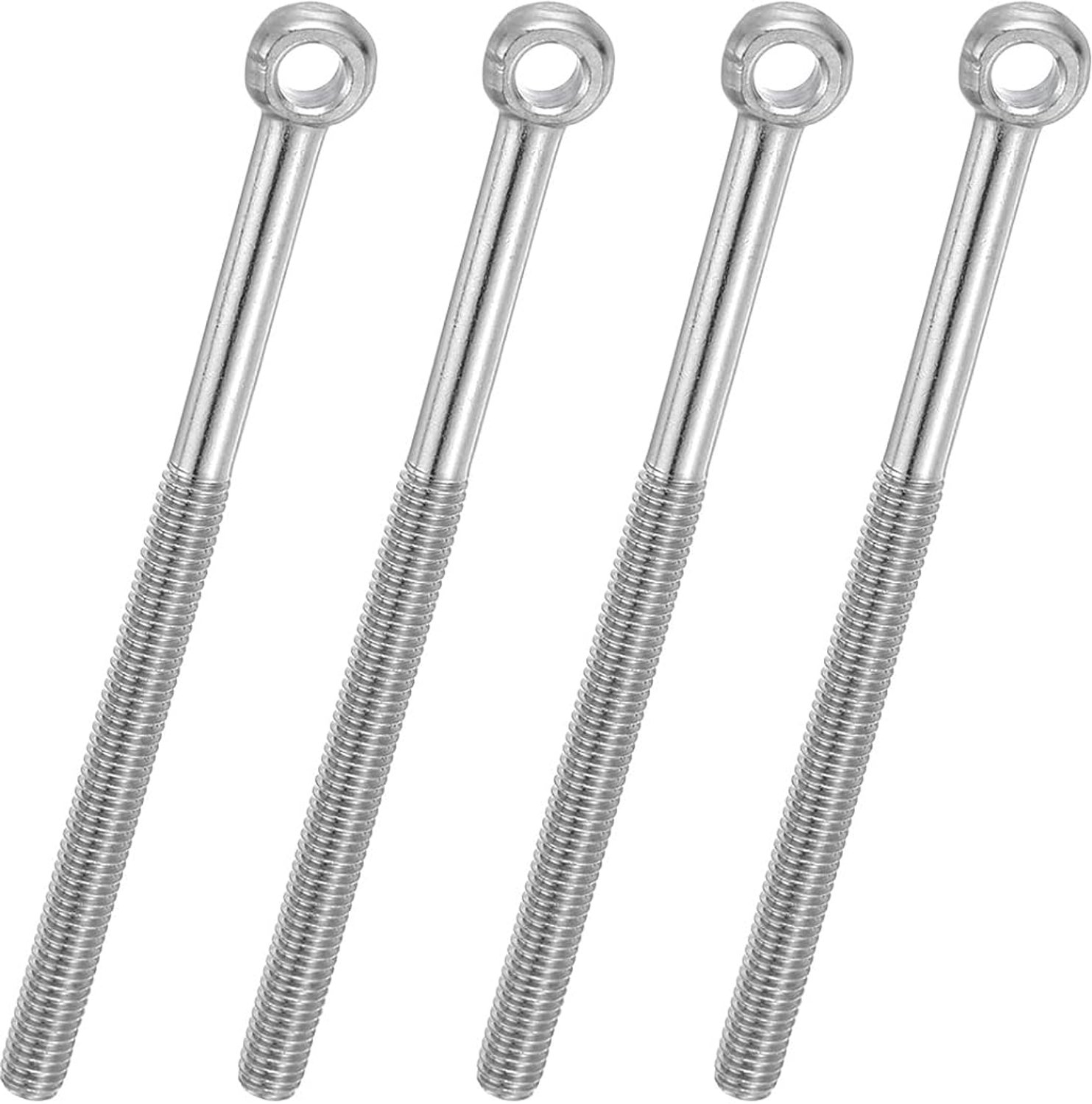 draaibare oogbouten M6 x 80 mm - 304 roestvrij staal - zilver - ideaal voor bevestigen en heffen - 4 stuks - ServiceTopper