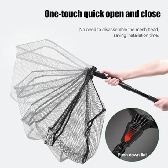Opvouwbaar Landing Net met Rubber voor Vissen — afbeelding 3