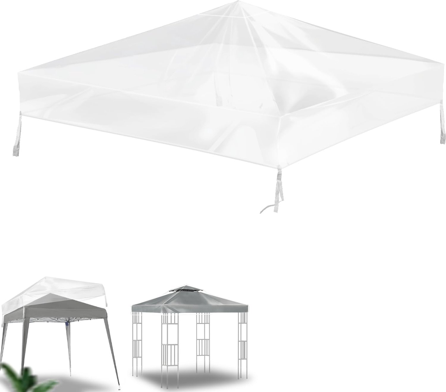 Paviljoen waterdicht 3x3 m - Vervangend Dak - Transparant PVC - 0,2 mm Dik - 280 g/m² - Winterbestendig - Partytent