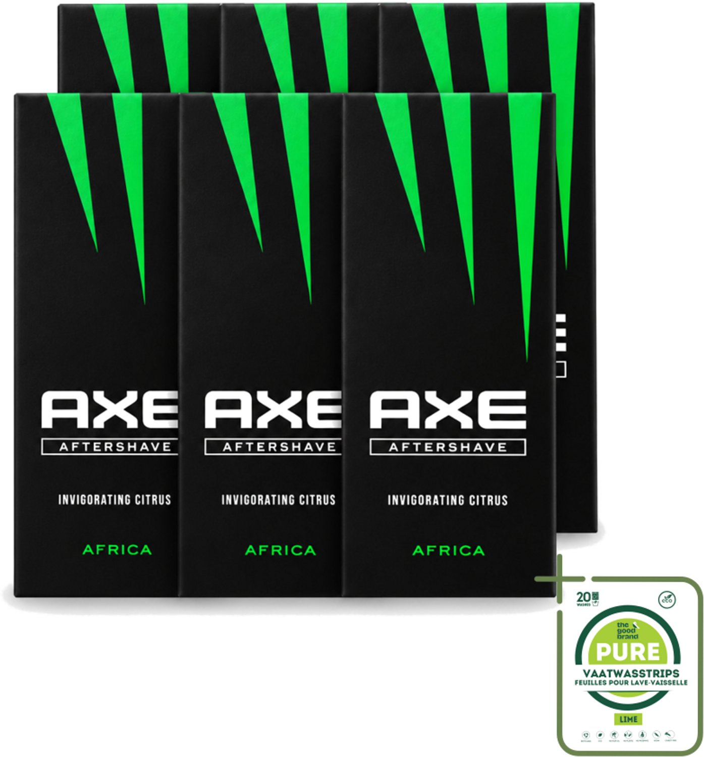 6 x Axe – Aftershave – Africa – 100 ml - Grootverpakking - Vaatwasstrips - Aftershave Africa - Aftershave - Huidverzorging - Scheren - Huidkalmering