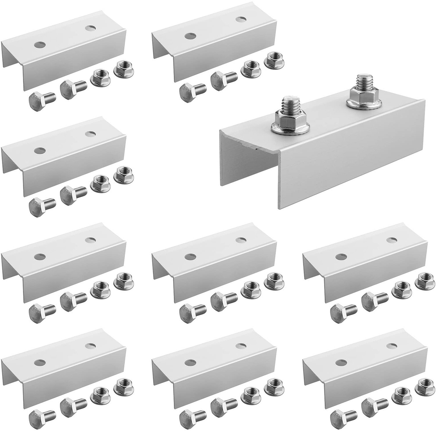 Set van 10 Aluminium C-profielverbindingen voor Zonnepanelen