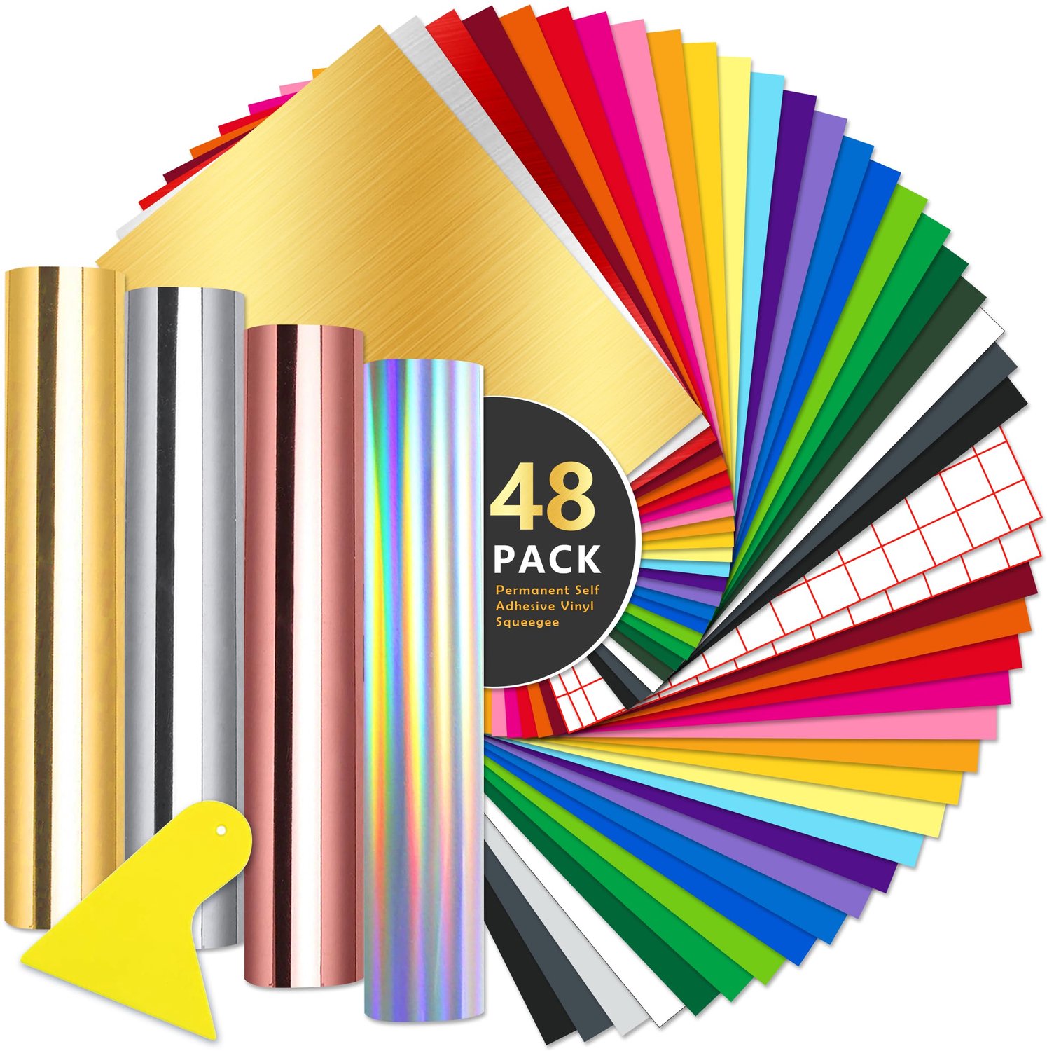 Set van 48 Zelfklevende Vinyl Plotter Folies in Diverse Kleuren