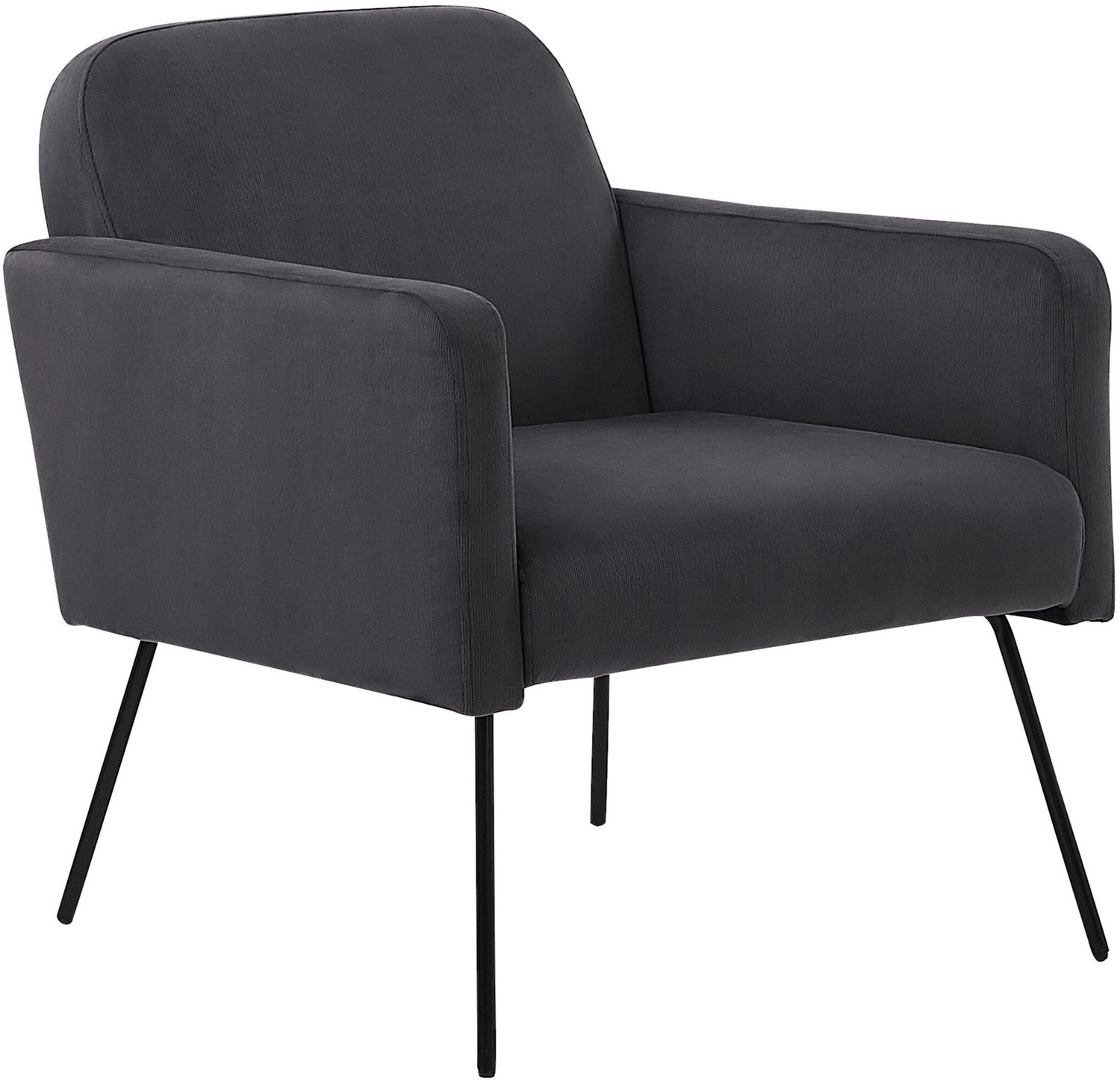 Beliani NARKEN - Fauteuil - Grijs - Fluweel
