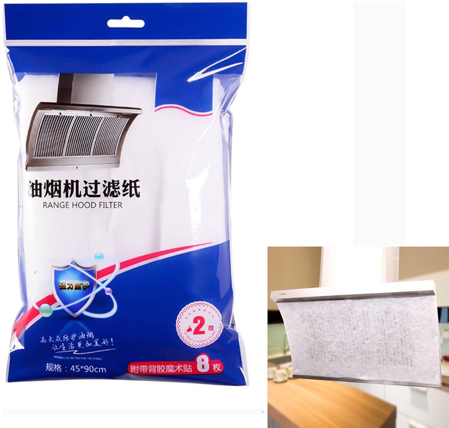 4 Stuks Universele Cooker Hood Filters 45x90 cm