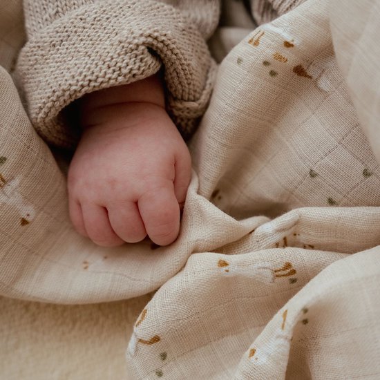 Swaddle - Beige - 120 cm - Newborn Naturals - Little Goose — afbeelding 3