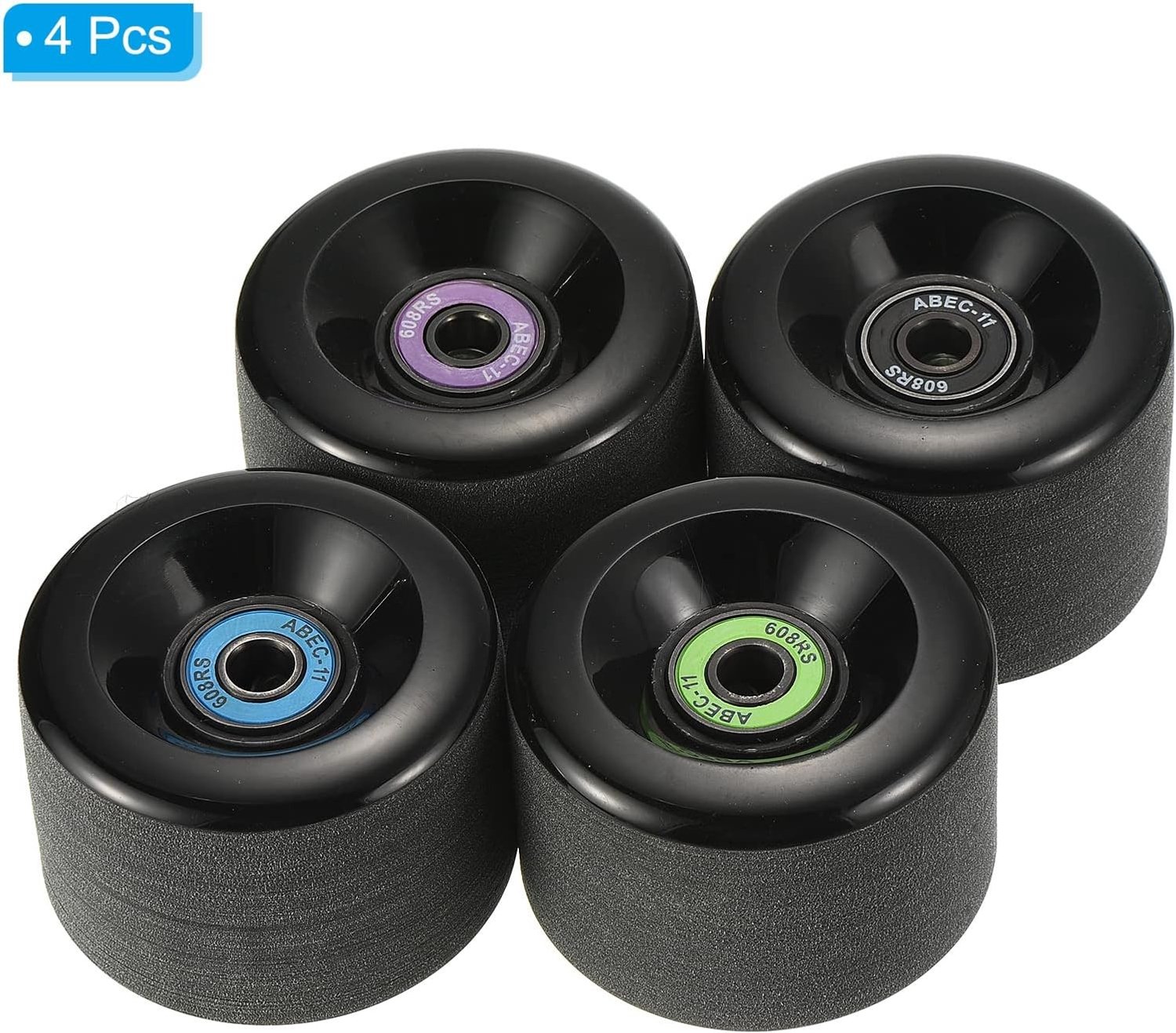 65mm 78A Longboard Wielen met ABEC-11 Lager 4 Stuks Zachte Cruiser Wielen voor Skateboards Duurzaam PU Materiaal Perfect voor Straatgebruik