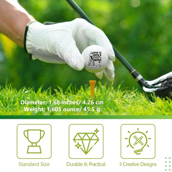 Set van 3 Golfballen met Leuke Beelden voor Golfers — afbeelding 2