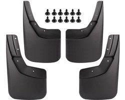 Spatlappen Kunststof - Spatlappen Auto - Spatlappen Aanhanger - Spatlappen Universeel - Zwarte Spatborden - Geschikt voor Chevrolet Silverado 1500/2500/3500 - Modderschermen