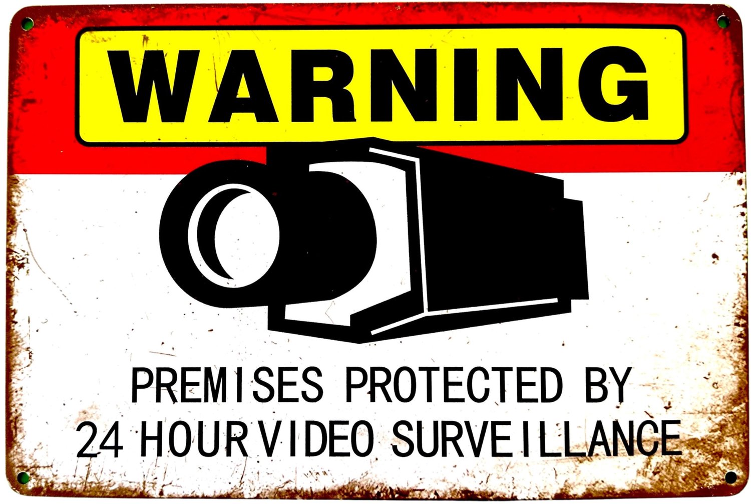 Vintage Metaal Bord - Video Bewaking Waarschuwingsbord 30x20cm