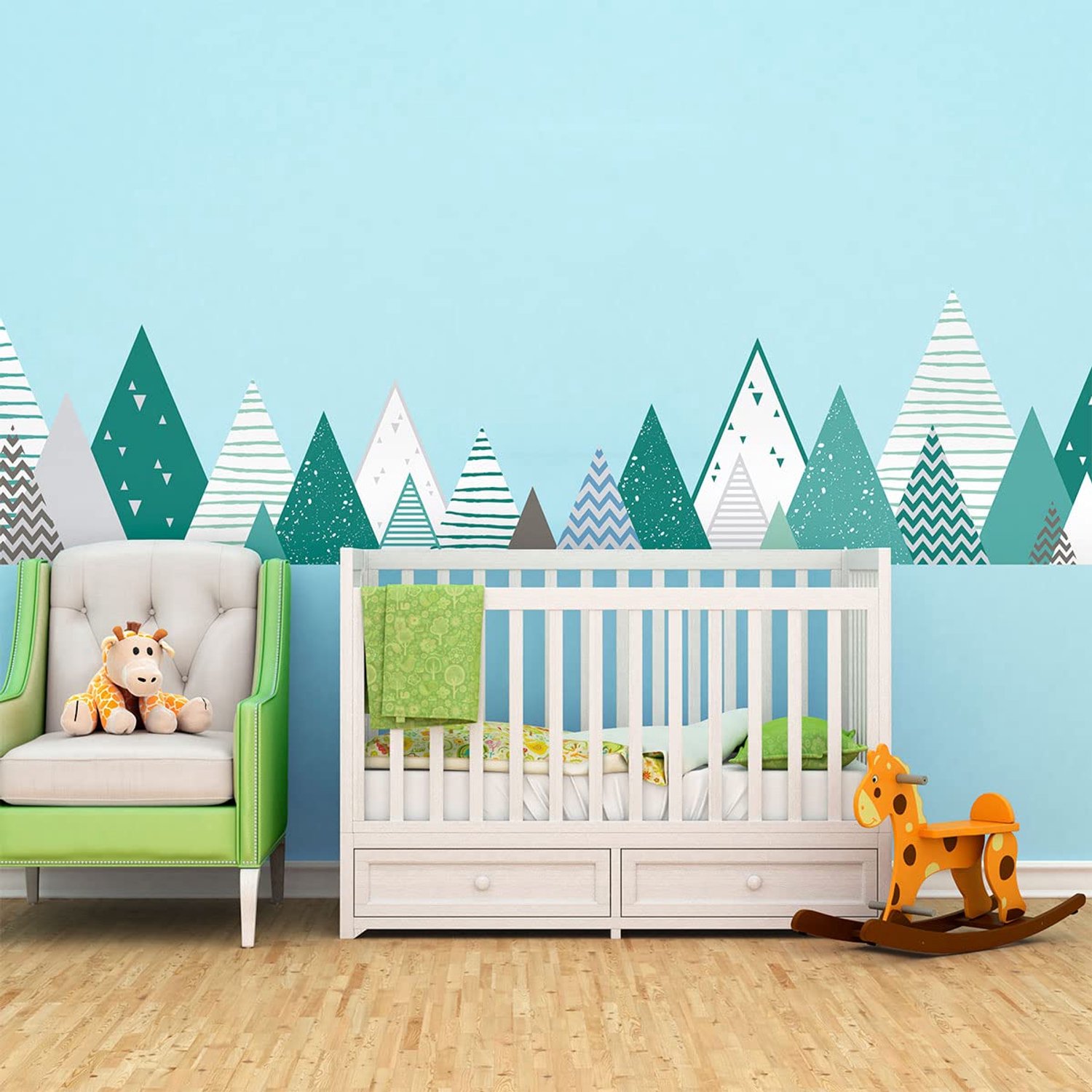 Wandstickers Kinderen - Scandinavische Bergen - 60 x 100 cm