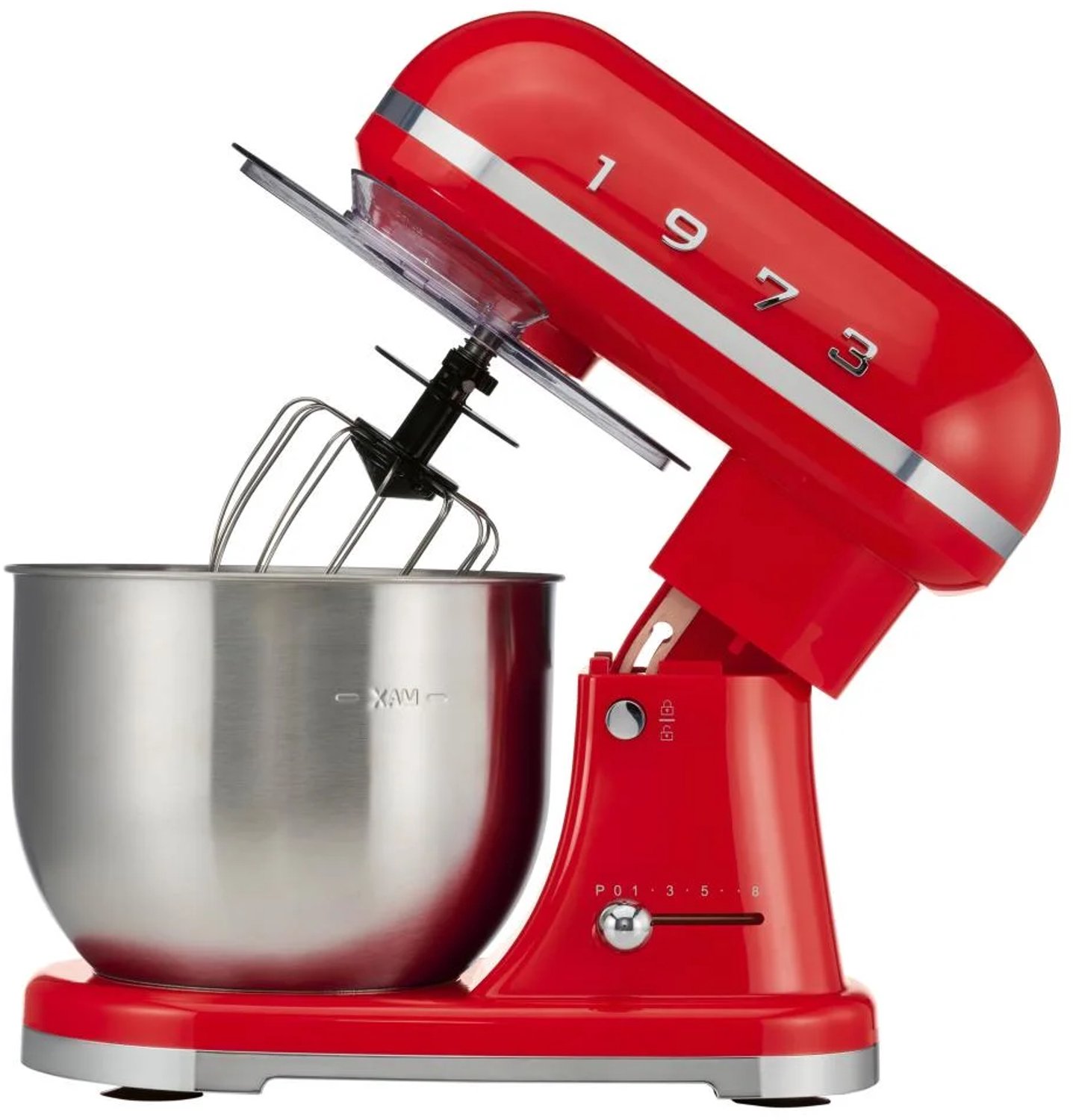Silvercrest Keukenmachine - 5 L - Rood - Retro - Vermogen: 600 W - Inhoud: 5 L - Snelheden: traploos (1-8)