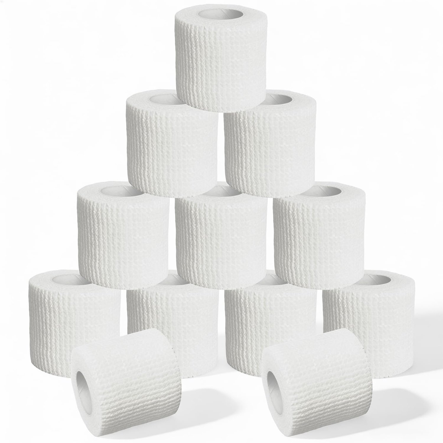 12 Stuks Witte Elastische Plakband - Zelfklevend en Flexibel