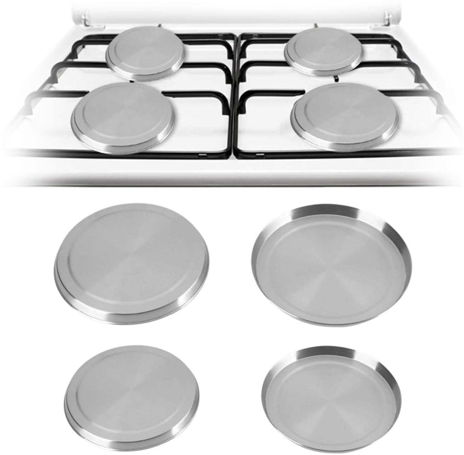 Set van 4 Stainless Steel Kookplaat Covers