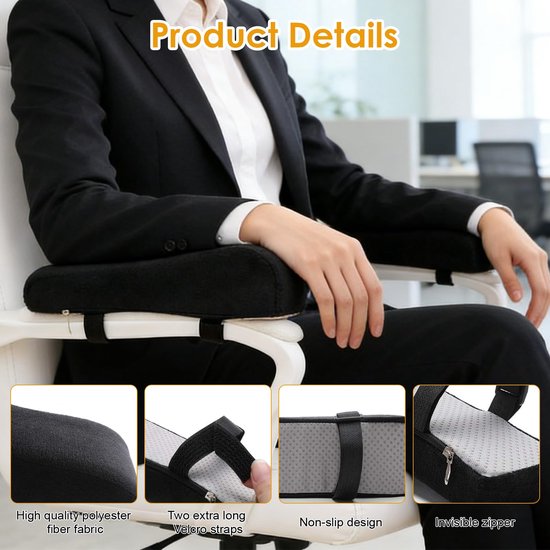 Ergonomische Geheugenfoam Armleuningkussens voor Stoelen — afbeelding 3