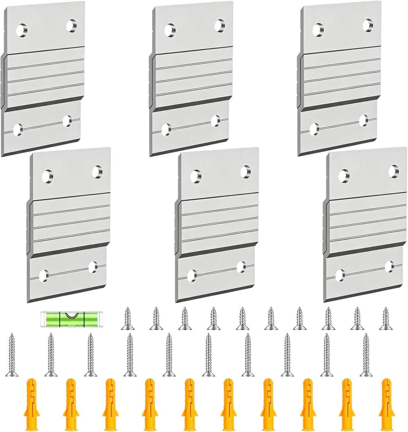 6 paar French Cleat 5 cm spiegelhangers aluminiumlegering