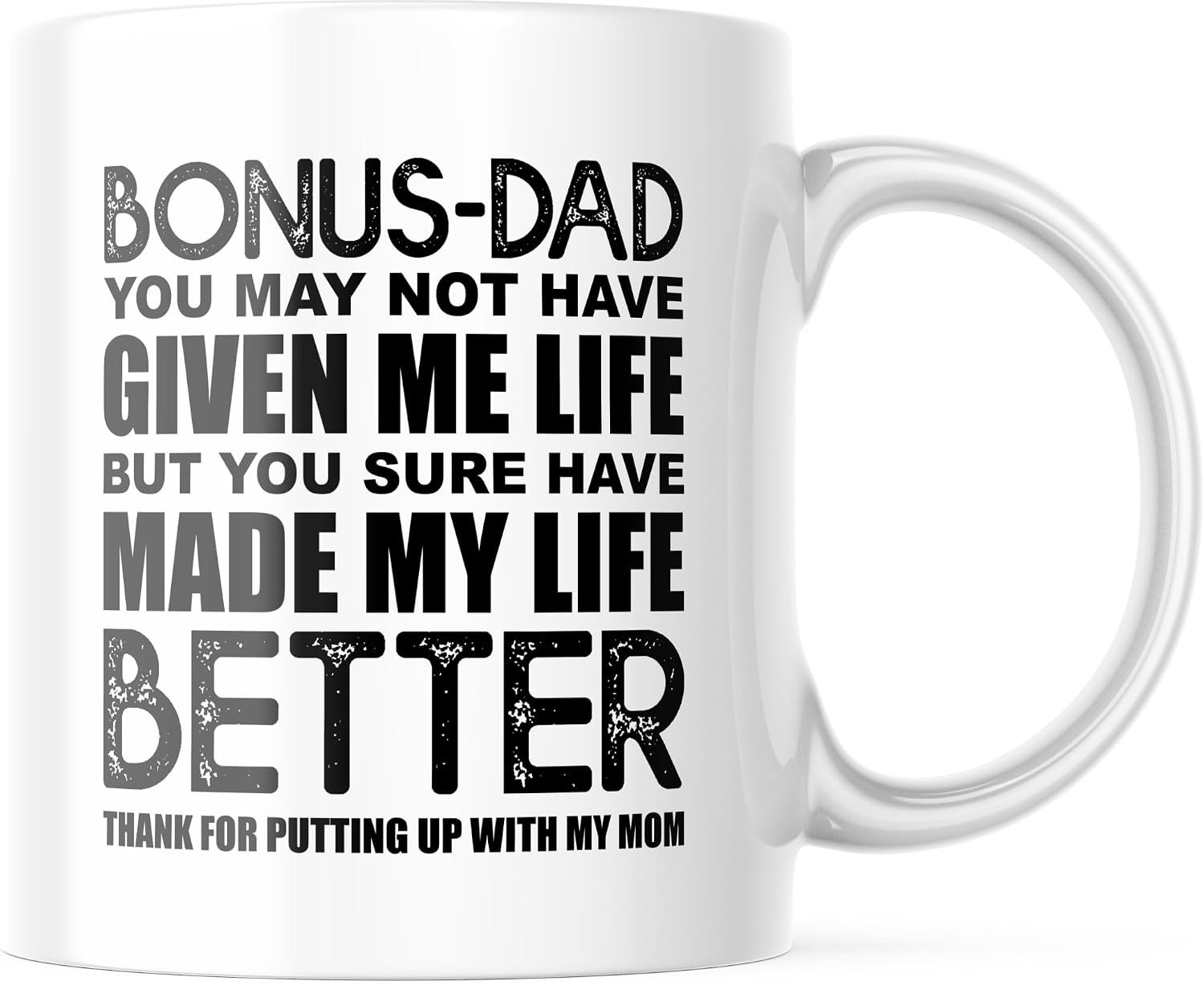 Papa Koffiemok - Beste Stiefvader Cadeau Ooit - Heeft Mijn Leven Beter Gemaakt - Vaderdagmok Stiefvader Geschenk - Bedankt Bonus Papa Mok