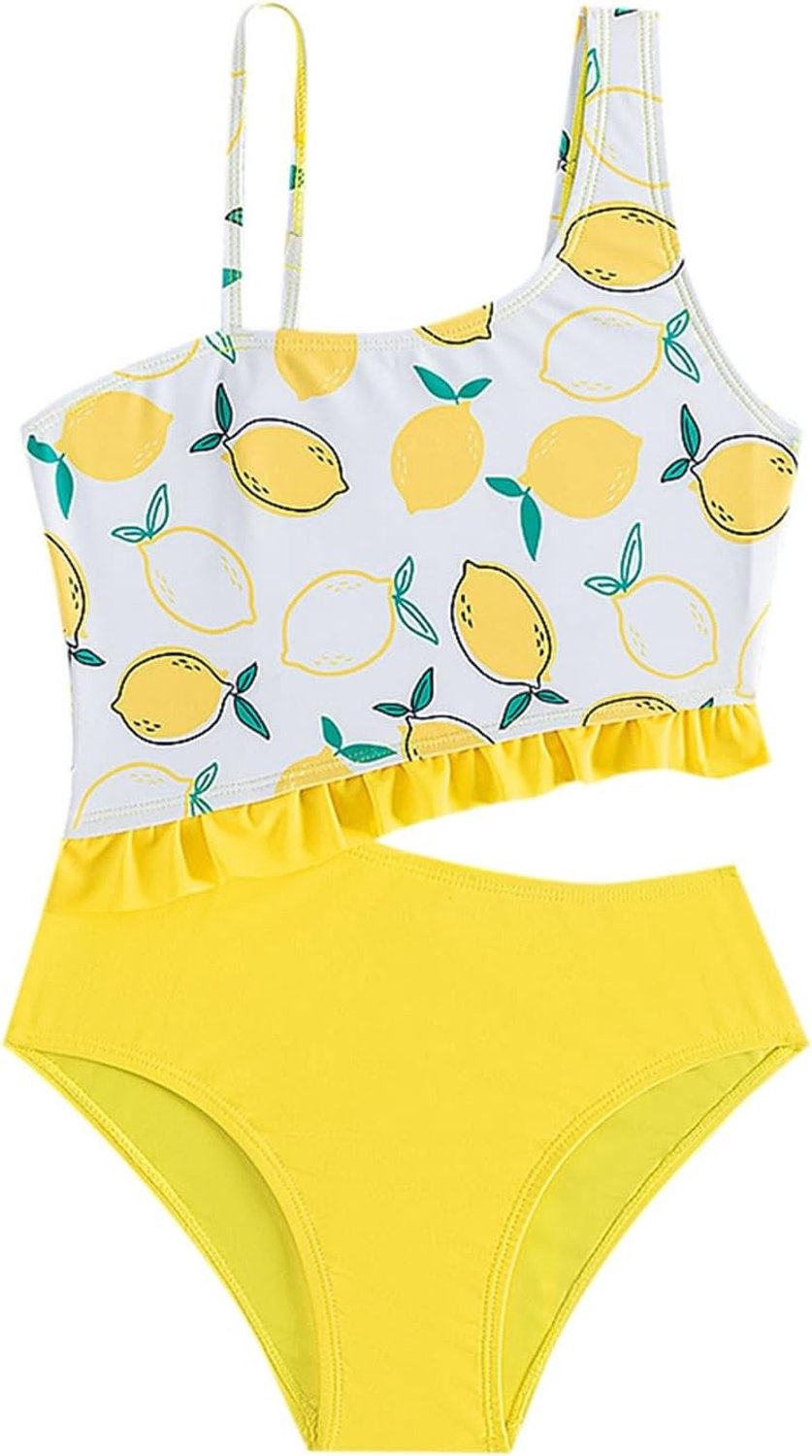 Badpak voor meisjes, kinderen, 1 stuk, uv-bescherming, zonwering, strand, zwembad, zwemmen, vakantie, zomer, eenhoorn, ruches, chic, A34