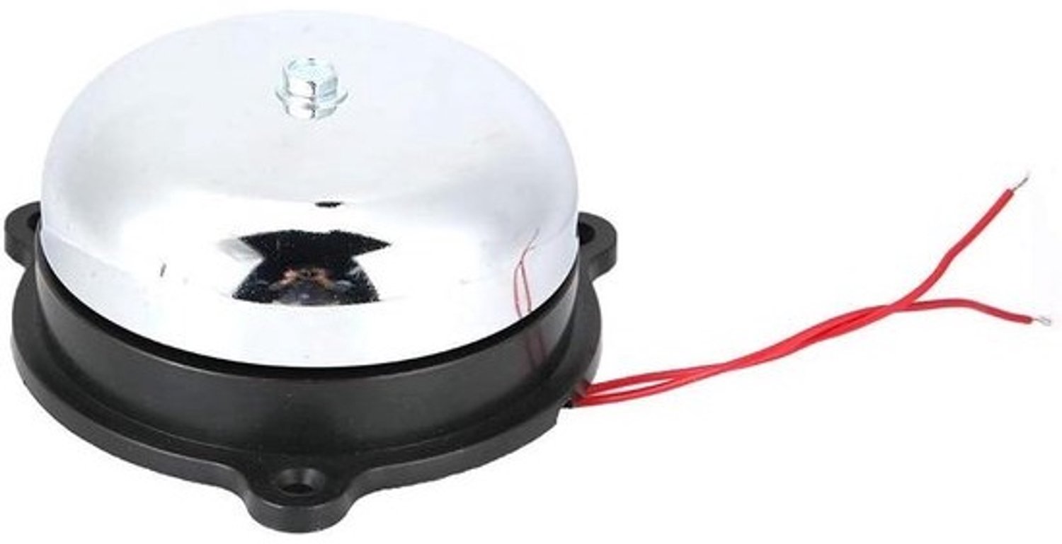 Alarmbel - Elektrisch signaal - Veiligheidswaarschuwing - Bedraad, RVS - 13cm