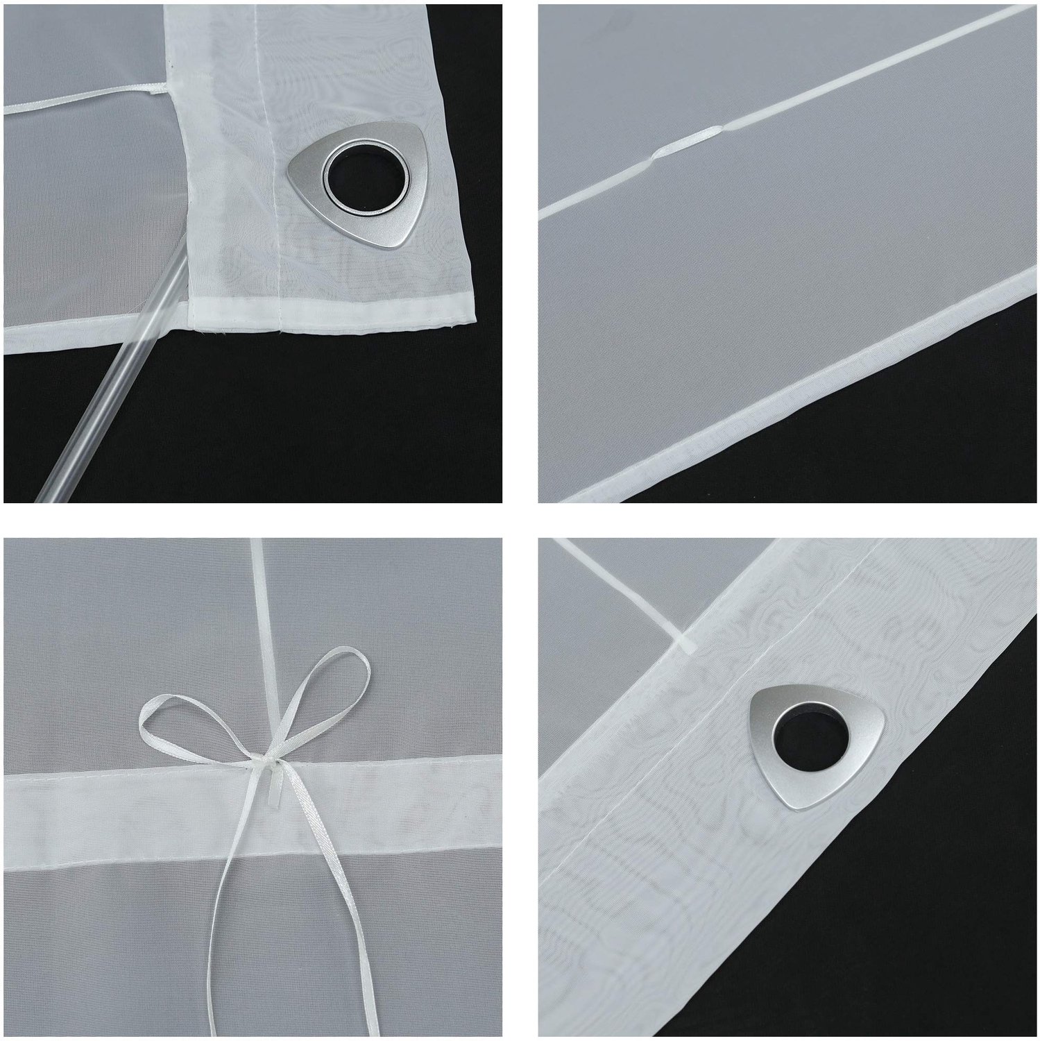 Roman Rolgordijn van Polyester met Haken - Geen Boren, Transparant voor Slaapkamer en Keuken, 80 x 150 cm