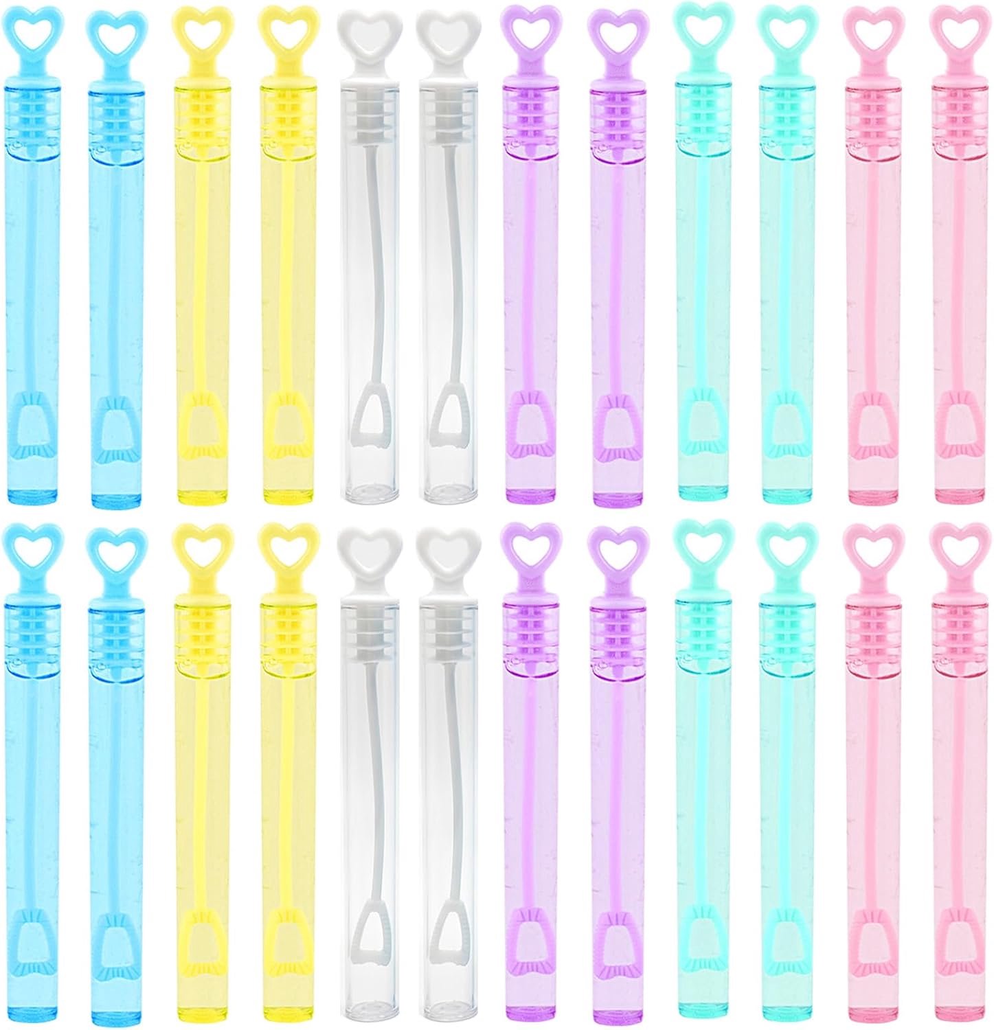 Mini Tubes voor Zeepbellen - 24 stuks - Hartvormige Dop - Perfect voor Bruiloften en Feestjes - Vemera