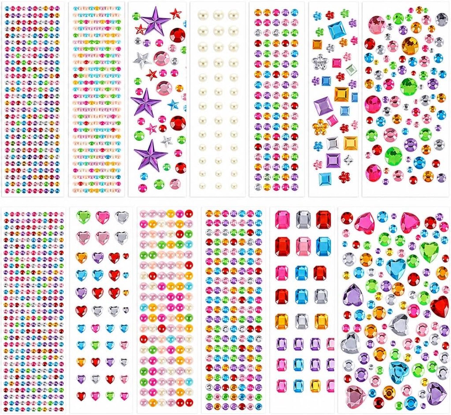 4234 stuks glitterstenen, zelfklevend, strass-steentjes stickers om te