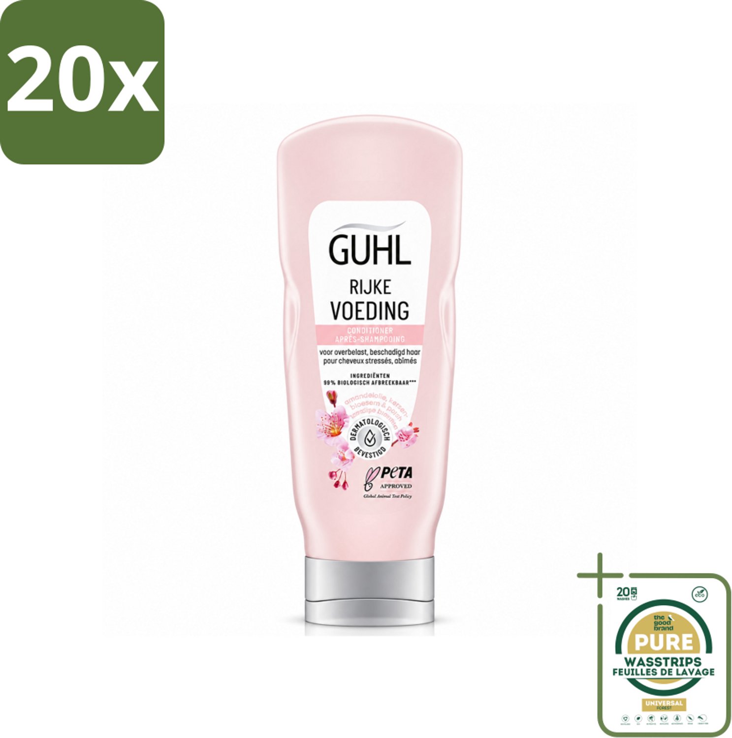 20 x Guhl - Conditioner - Rijke Voeding - 200 ml - Wasstrips - Voeding Haar - Herstel Haar - Monoi-olie - Droog Haar - Haarbreuk