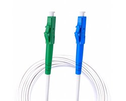 1 m LC/APC naar LC/UPC Singlemode glasvezelkabel 3,0 mm - OS2 Simplex, LSZH, wit, lage demping, FTTH aansluitkabel, compatibel met FRITZ!Box, Fiber Router & ONT, 1 meter