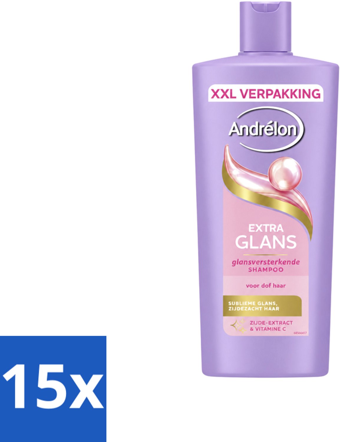 15 x Andrélon – Shampoo – Extra Glans – 685 ml - Voordeelverpakking - 15 stuks