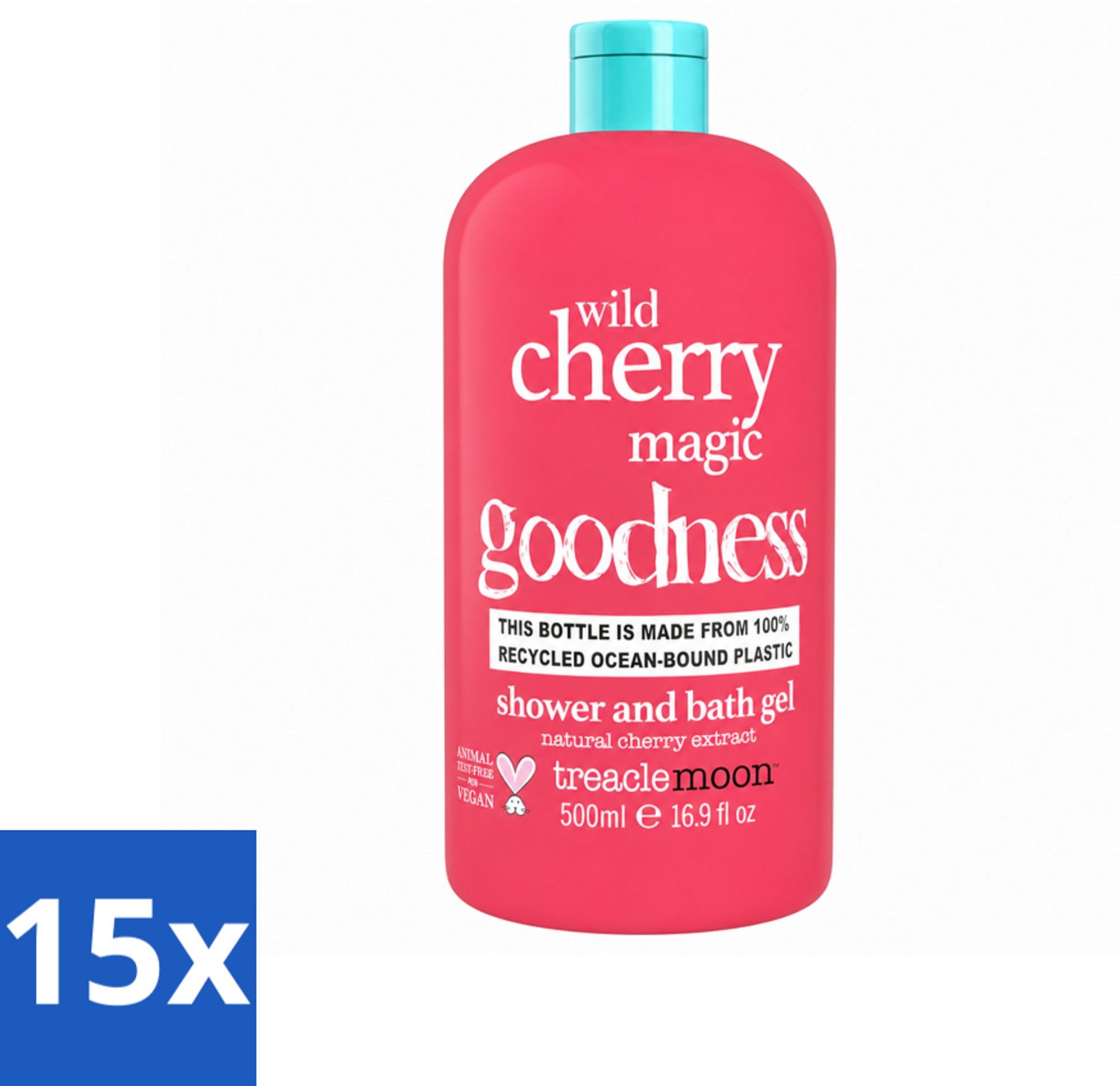 15 x Treaclemoon – Douchegel – Wild Cherry Magic – 500 ml - Voordeelverpakking - 15 stuks