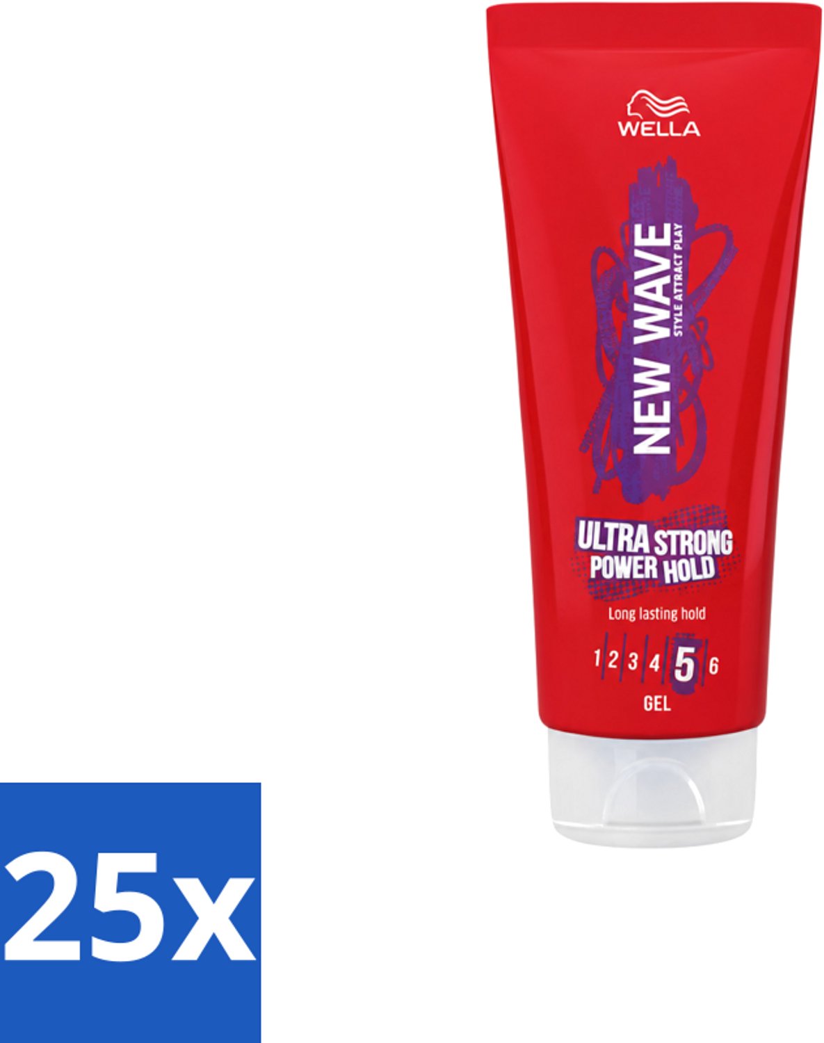 25 x Wella – New Wave Ultra Strong Power Hold – Haargel – 200 ml - Voordeelverpakking - 25 stuks