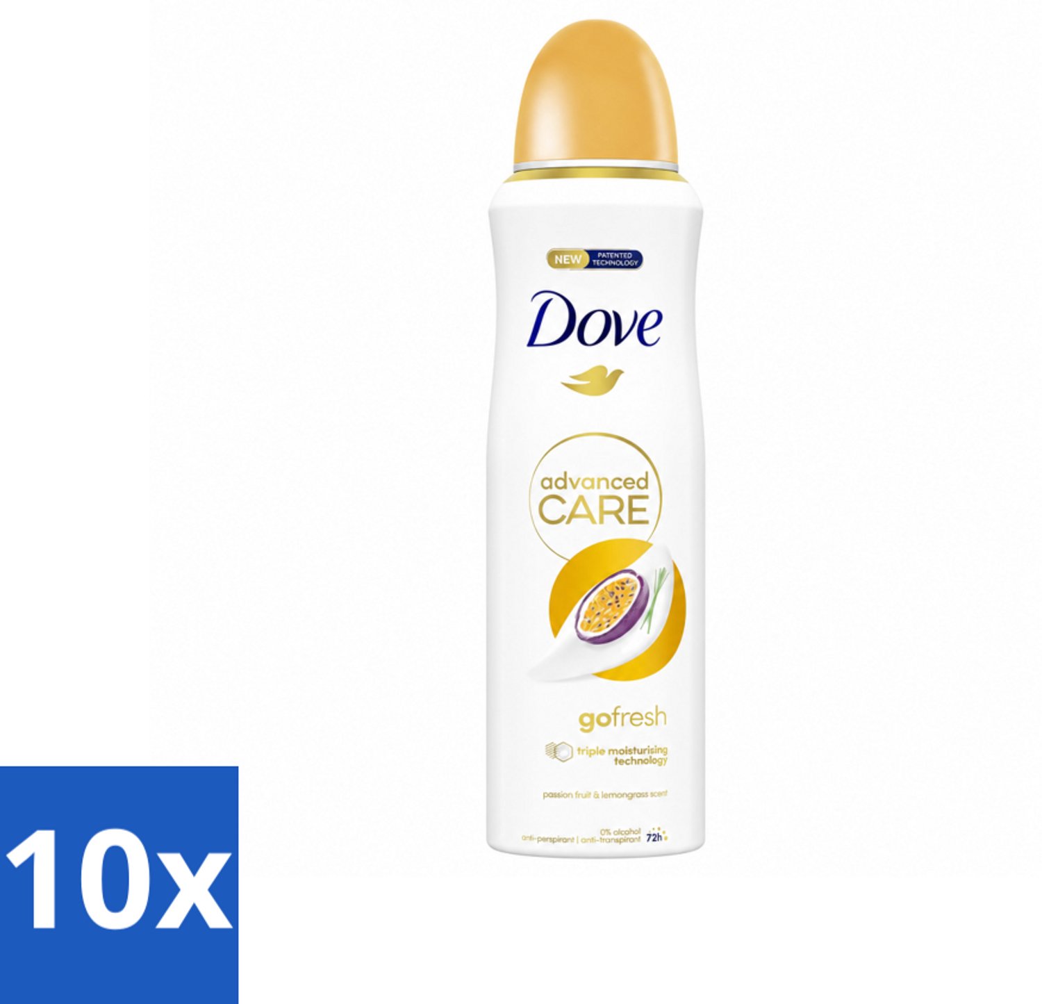 10 x Dove – Deodorant Spray – Go Fresh Passievrucht – 200 ml - Voordeelverpakking - 10 stuks