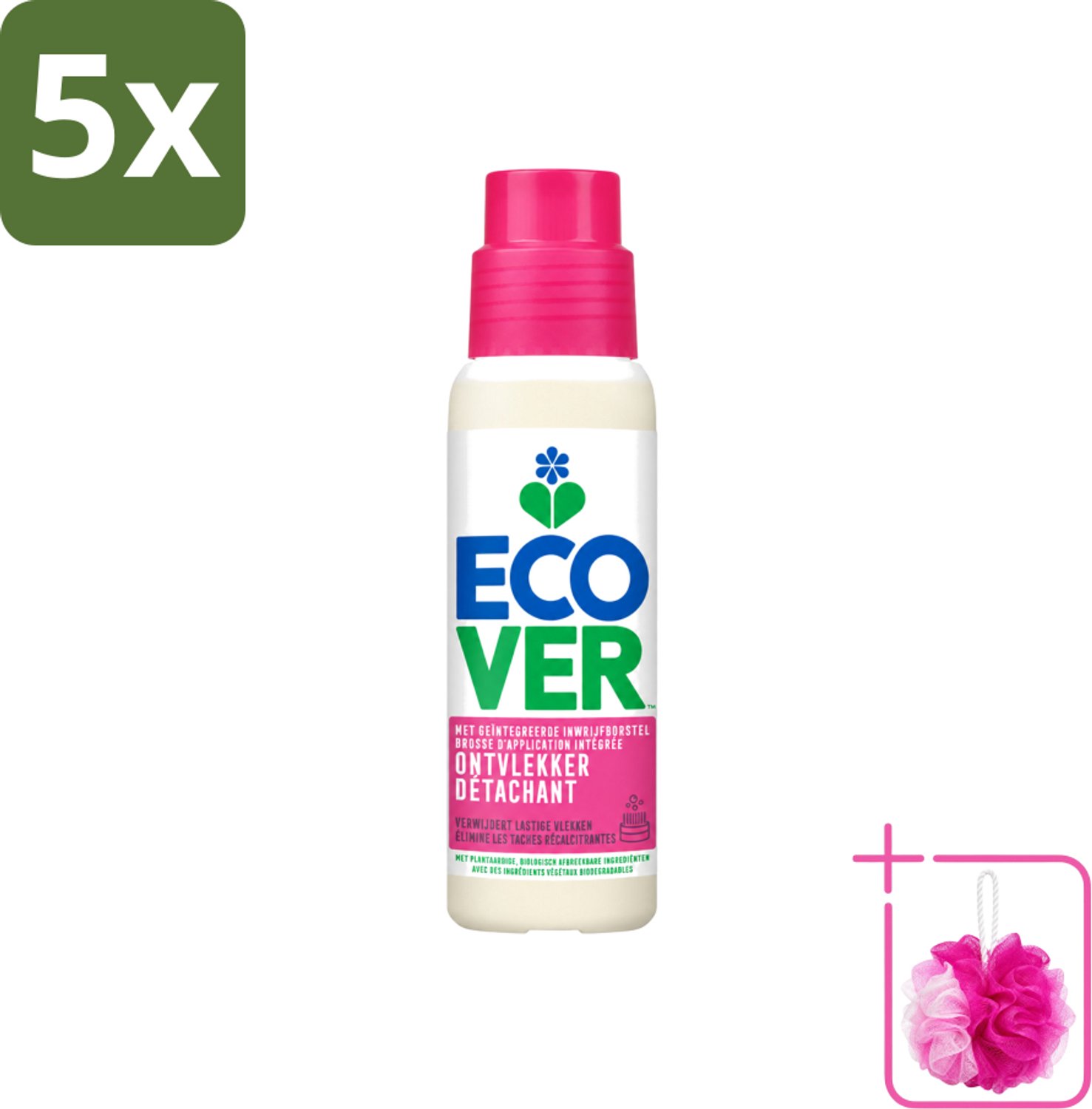 5 x Ecover - Ontvlekkingsmiddel - 200 ml - Bulkverpakking - Ontvlekken - Douchemop - Vlekken verwijderen