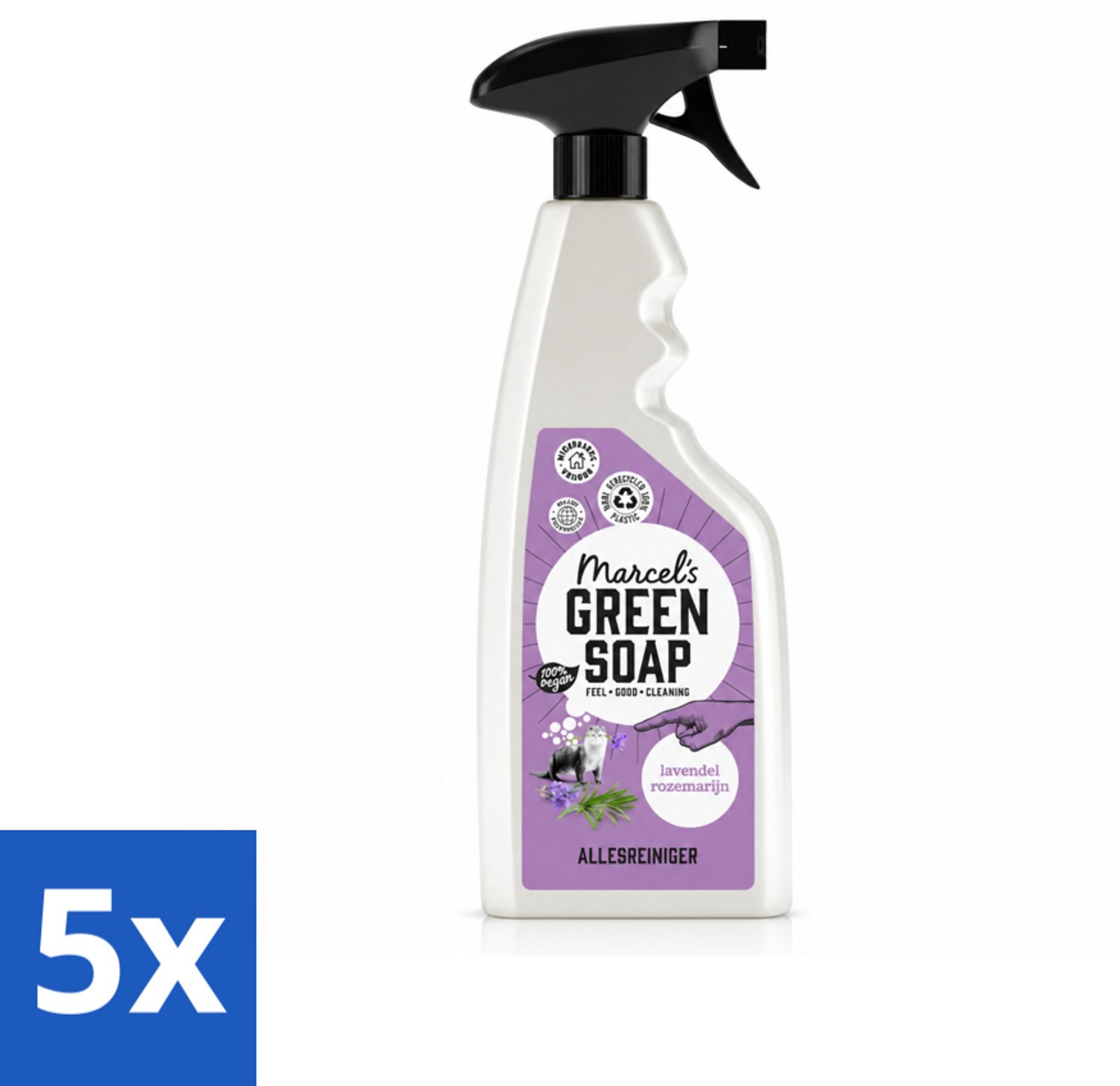 5 x Marcel’s Green Soap – Allesreiniger Spray – Lavendel & Rozemarijn – 500 ml - Voordeelverpakking - 5 stuks