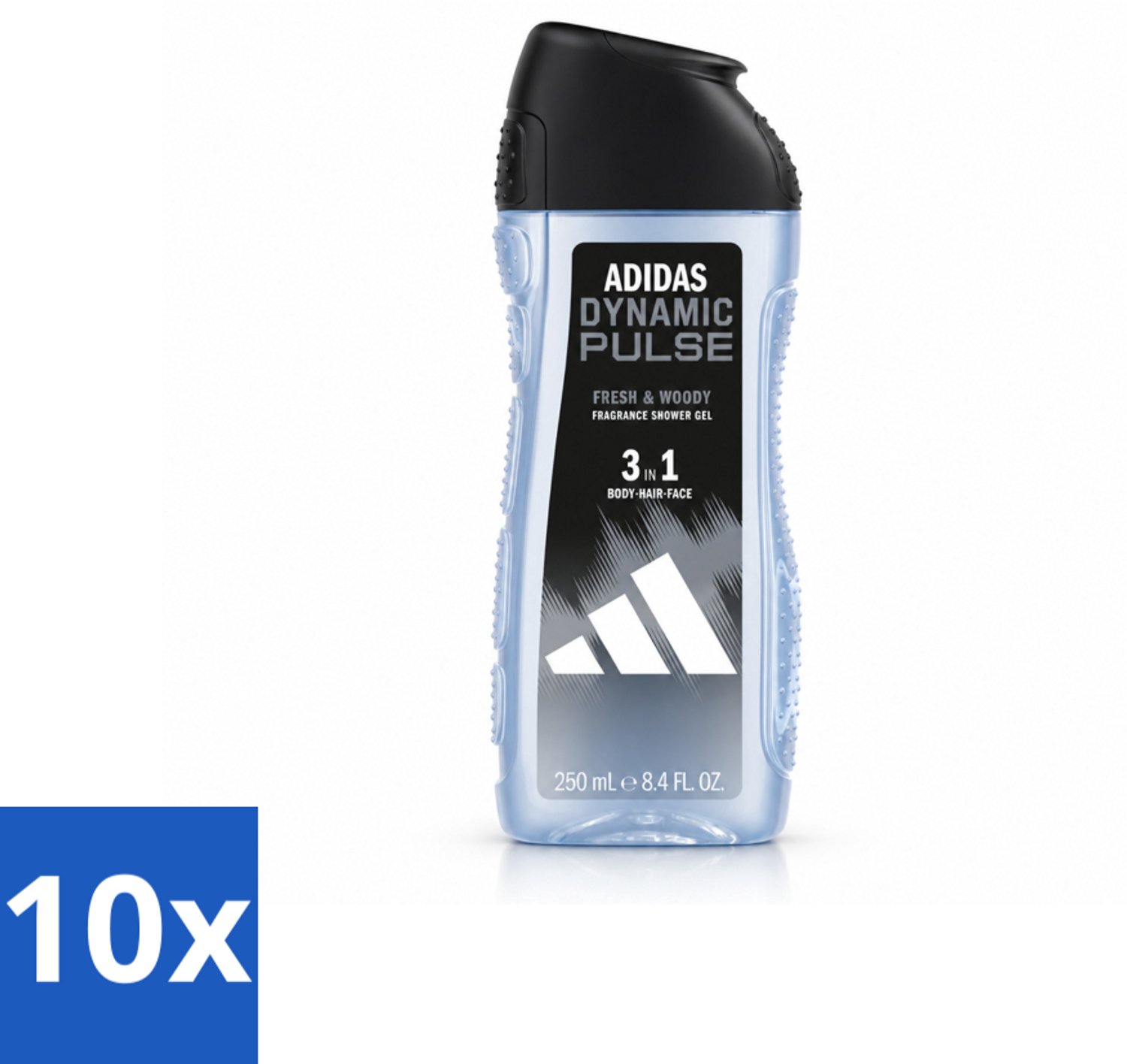 10 x Adidas – Douchegel 3-in-1 – Dynamic Pulse – 250 ml - Voordeelverpakking - 10 stuks